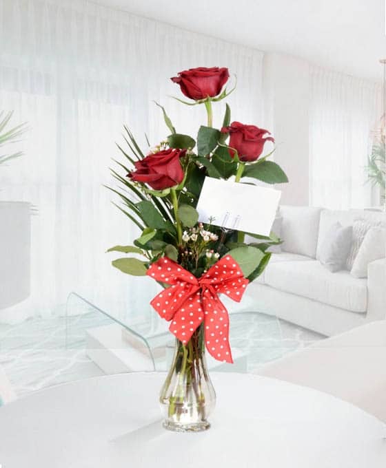 Ramo de 3 Rosas rojas